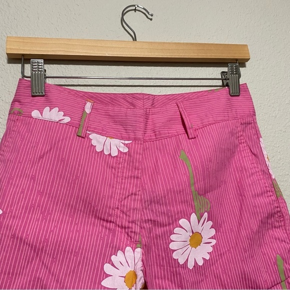 Lilly Pulitzer Vintage Pink Daisy Flower Cropped Pants - Picture 3 of 9